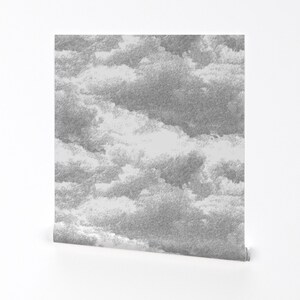 Gray Clouds Wallpaper - Clouds Gray Storm Grey Clouds By Mlags - Clouds Custom Printed Removable Self Adhesive Wallpaper Roll by Spoonflower