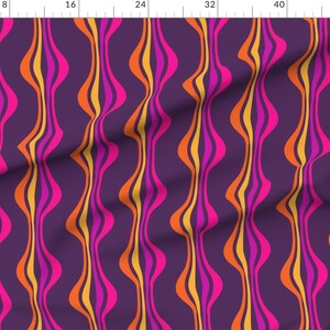 Groovy 1970s Fabric - Grape Expectations by delfuneum - Hot Pink Bright Colors Retro Seventies Dark Purple Fabric by the Yard by Spoonflower image 2
