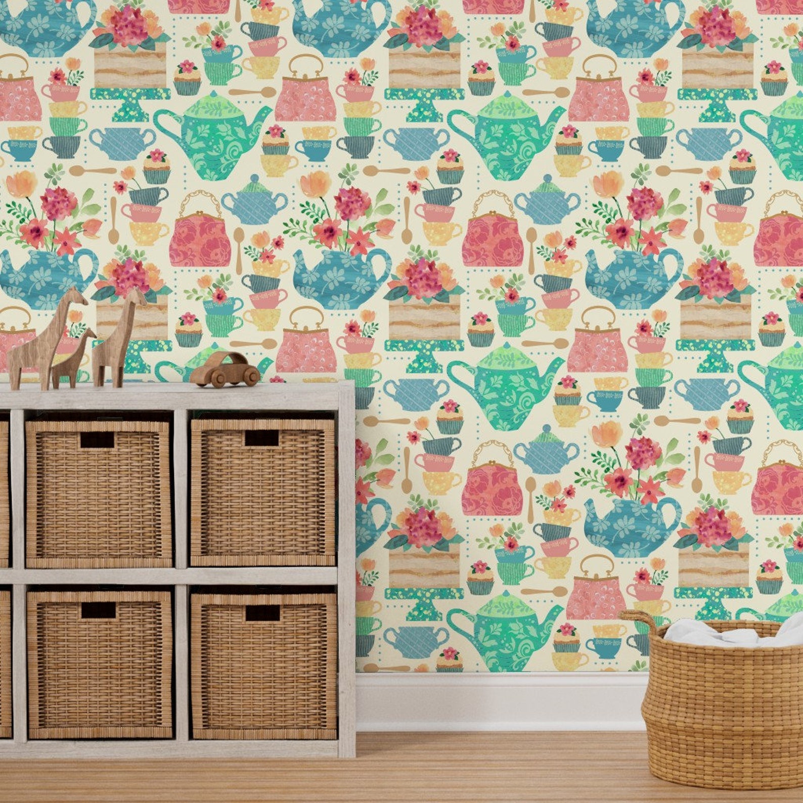 Victorian Tea Wallpaper Princess Victoria’s Tea Party by - Etsy