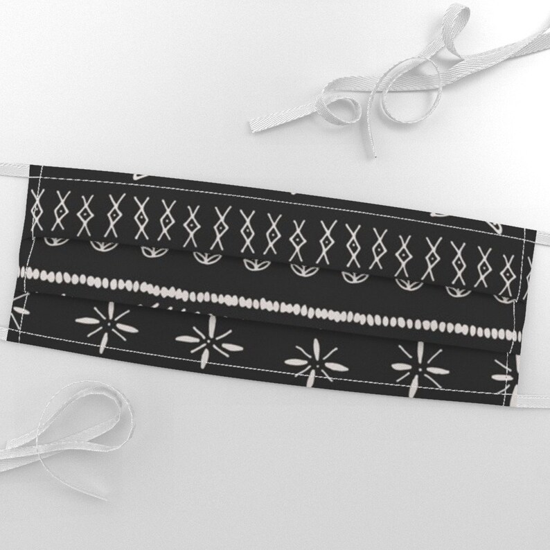 Black and White Bohemian Fabric Boho Print by Shelbyallison Etsy
