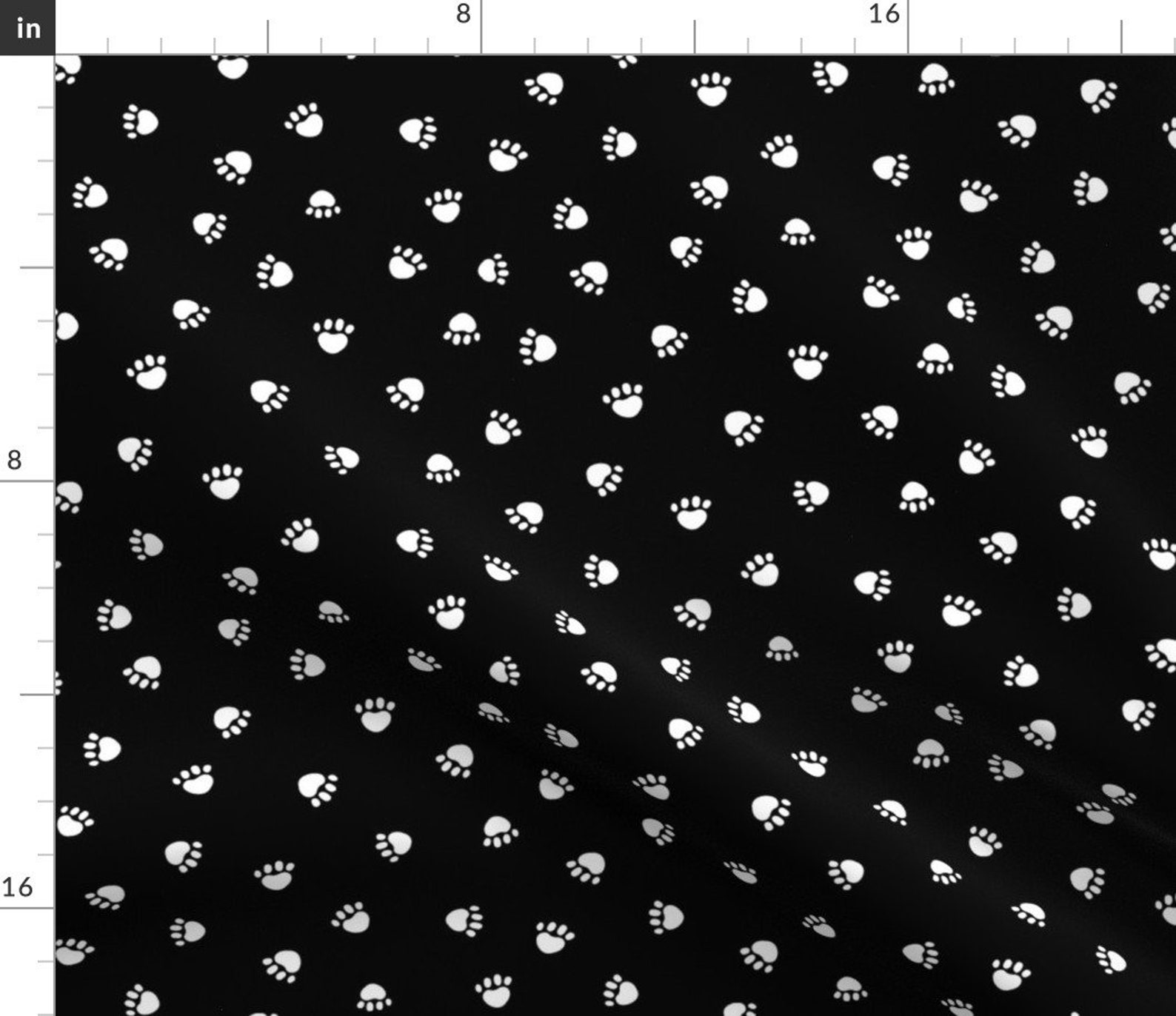 Paw Fabric Black and White Paw Print Pet Dog Cat Fabric by Etsy