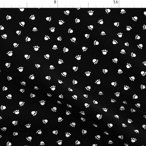 Paw Fabric Black and White Paw Print Pet Dog Cat Fabric by Etsy