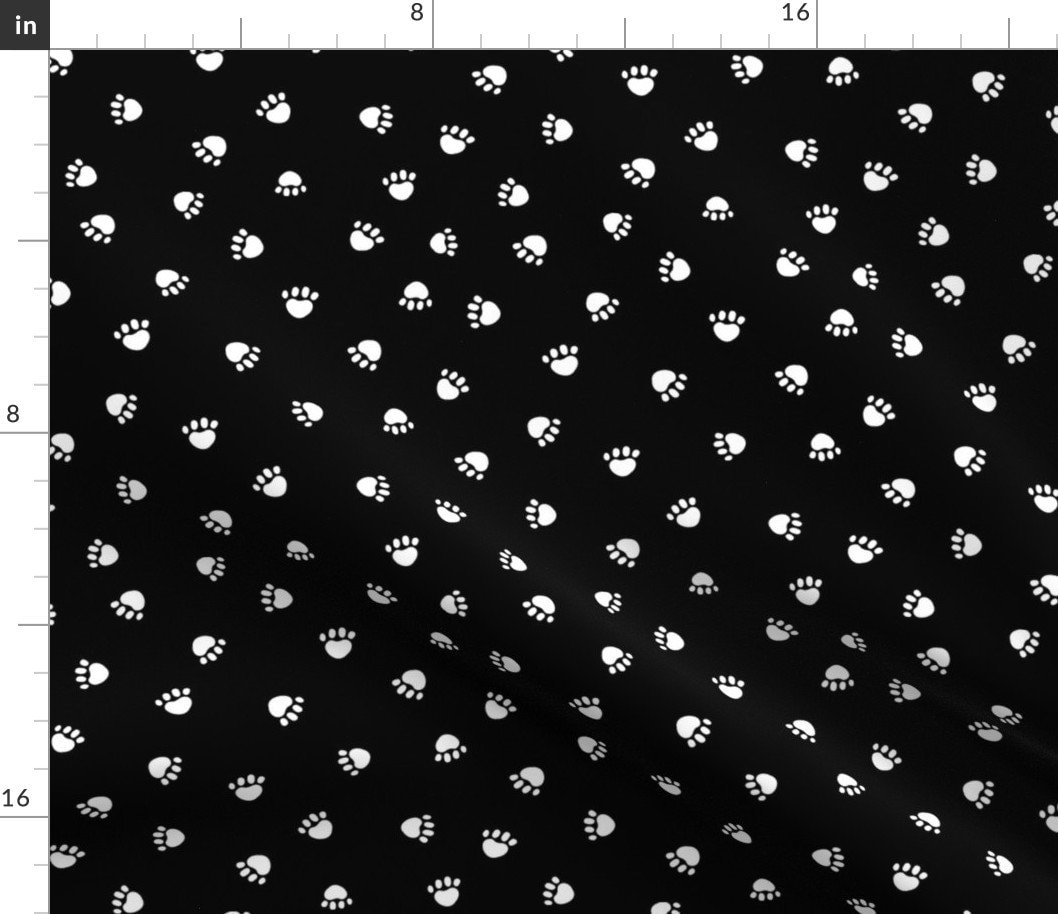 Paw Fabric Black and White Paw Print Pet Dog Cat Fabric by Etsy