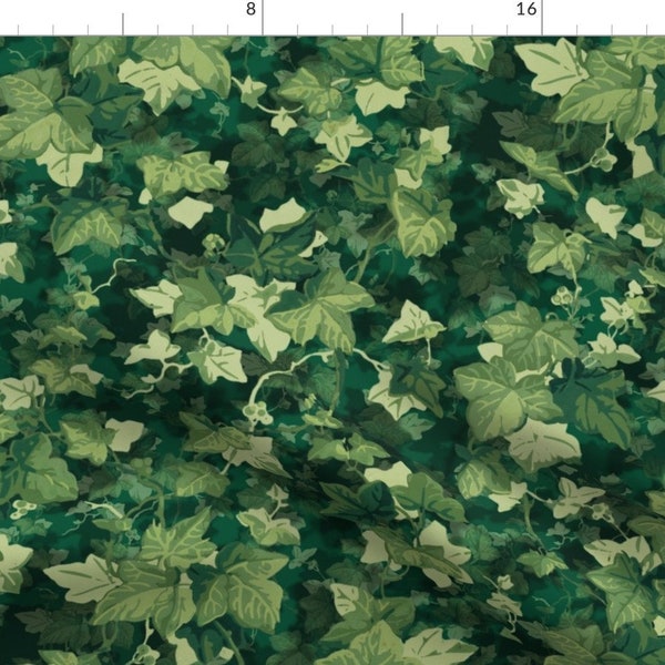 English Ivy Fabric - English Ivy - Lush By Peacoquettedesigns - English Ivy Vine Plants Leaves Cotton Fabric By The Yard With Spoonflower