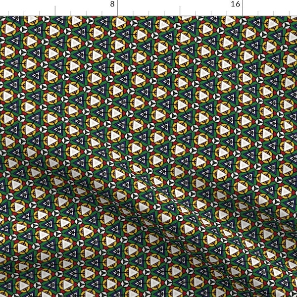 Geometric Kwanzaa Fabric - Khwela By Minithemaker - Geometric African Heritage Culture Tribal Cotton Fabric By The Yard With Spoonflower