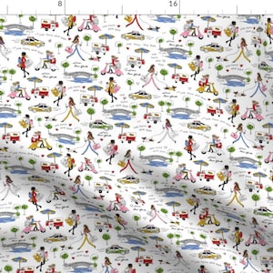 New York City Fabric - Nyc Love 2 By Sheena Hisiro - NYC Doodle Home Decor Cotton Fabric By The Yard With Spoonflower