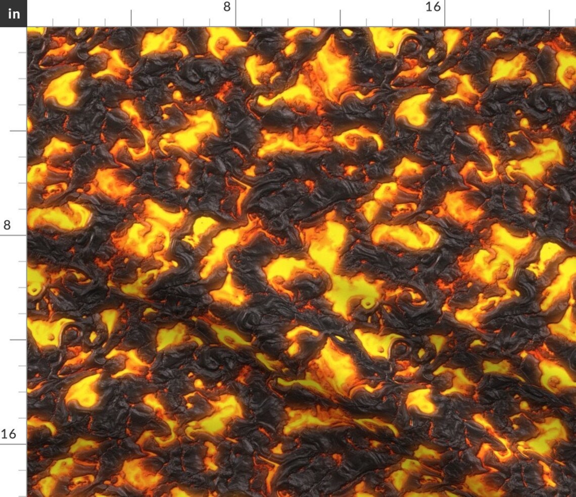 Lava Fabric Lava by Bonnie Phantasm Lava Magma Volcano Etsy