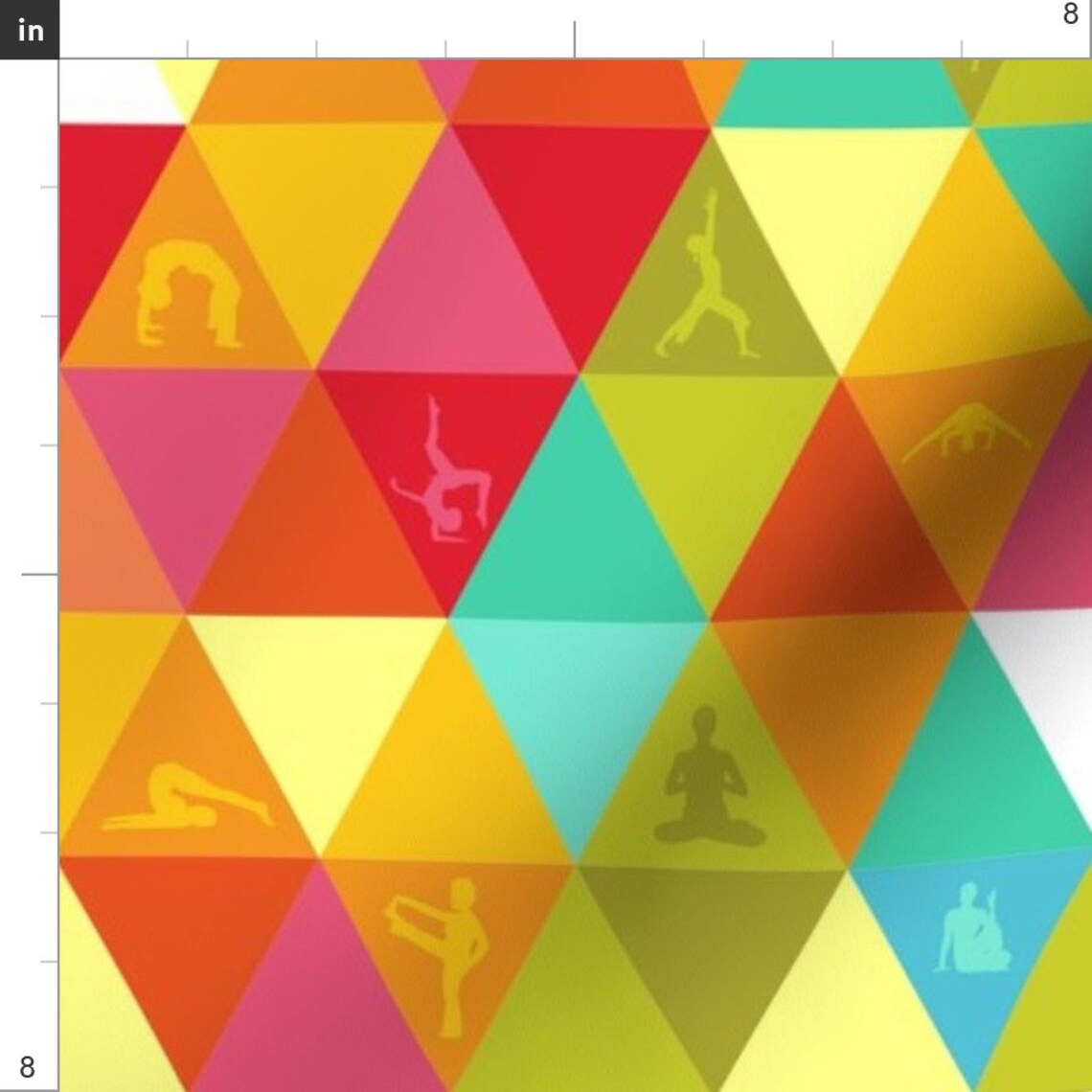 Yoga Fabric Yoga Pose Triangles by Creativetaylor Yoga Etsy