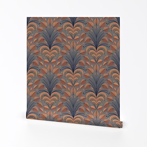 Abnehmbare Tapete aus den 1920er Jahren - Terra Cotta Rust Art Deco - Wall Art Wall Decor - Autumn Vibes by renatta_zare
