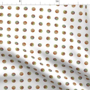 Folk Autumn Fabric - Polka Dots by margacrafts - White Rustic Cottage Dots Fall Polka Dot Fabric by the Yard by Spoonflower
