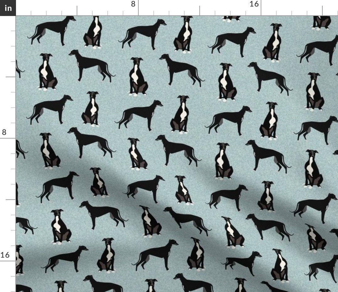 Greyhound Fabric Greyhound Black Pet Quilt B Coordinate - Etsy