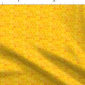Honeycomb Fabric - Warm Honeycomb By Jayhutch - Warm Colors Honeycomb Yellow Orange Geometric Cotton Fabric By The Yard With Spoonflower