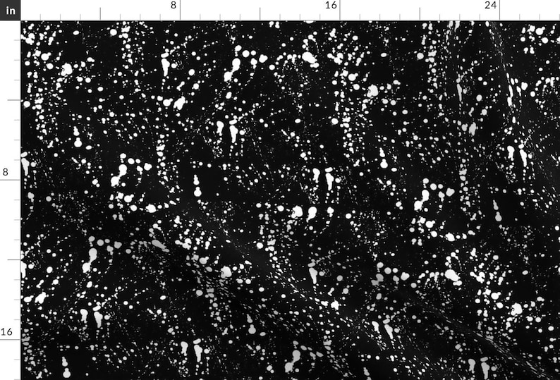 White Fabric - Black and Absolute White Ink Monochrome Splatter Splash Paint Spill By Pond Ripple-Cotton Fabric By The Yard With Spoonflower image 1
