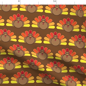 Thanksgiving Fabric - Turkey For Thanksgiving By Juliematthews - Thanksgiving Fall Turkey Autumn Cotton Fabric By The Yard With Spoonflower