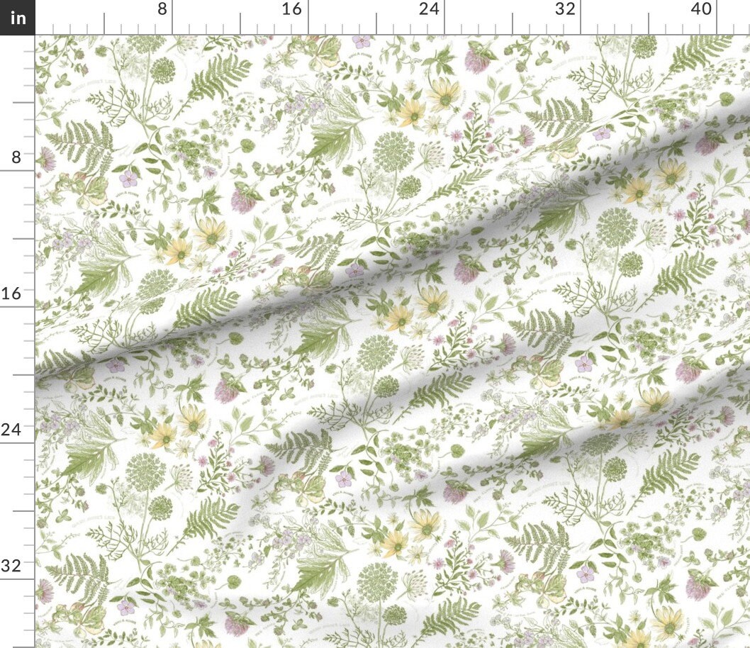 Botanical Fabric Wild Summer Botanical by Gartmanstudio - Etsy