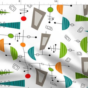 Atomic Era Inspired Fabric - Atomic Era Abstract By Hot4tees - Atomic Era Inspired Mid Century Cotton Fabric By The Yard With Spoonflower