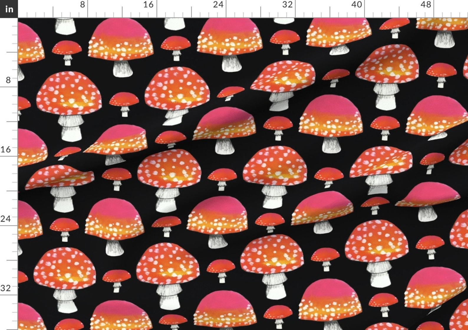 Fungi Fabric Fungi Pattern By Sarah Twist Fungi Mushroom | Etsy