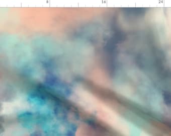 Puede incluir: Patrón abstracto de tie-dye en tonos de azul, verde, rosa y blanco. Los colores se mezclan de forma suave y soñada, creando un diseño único y hermoso.