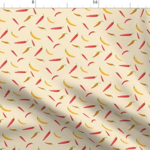 Chili Fabric - Red, Orange And Yellow Hot Chili Peppers By Storylinecaroline - Chili Peppers Food Cotton Fabric By The Yard With Spoonflower