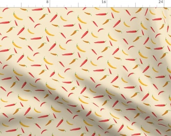 Chili Fabric - Red, Orange And Yellow Hot Chili Peppers By Storylinecaroline - Chili Peppers Food Cotton Fabric By The Yard With Spoonflower
