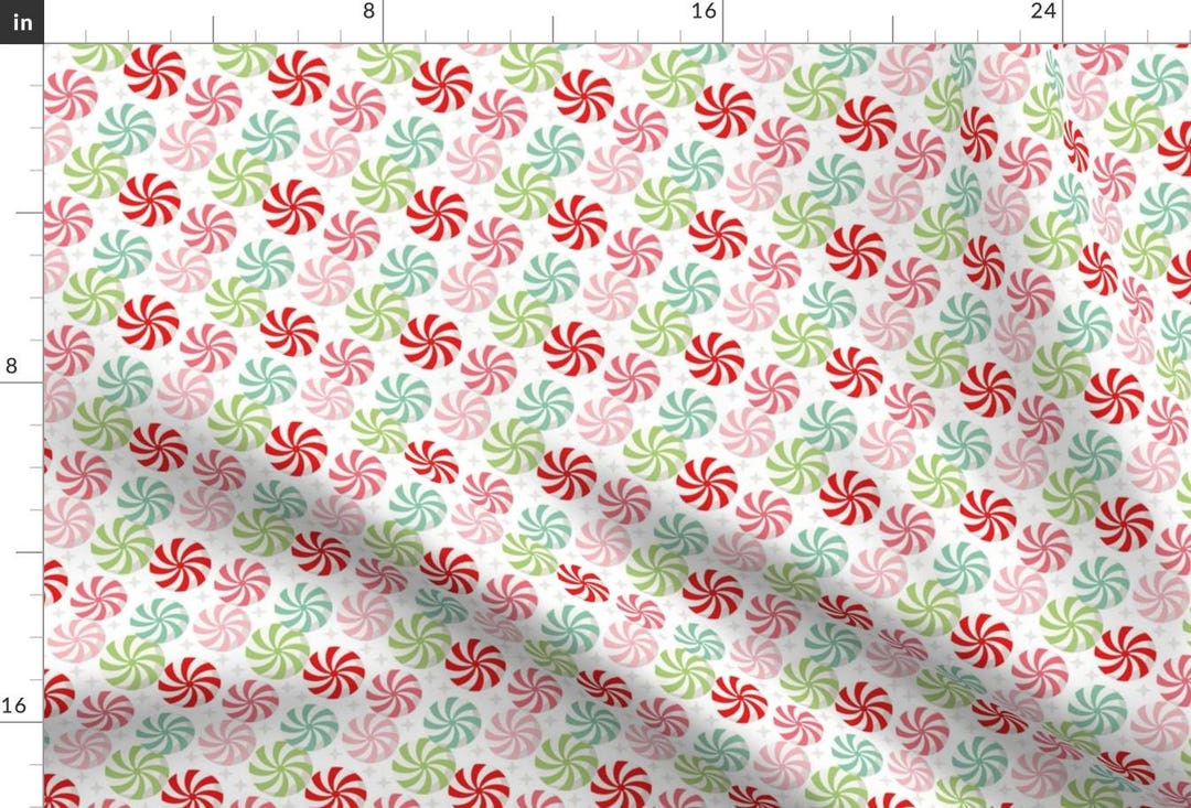 Cotton fabric peppermint 
candied Christmas tree