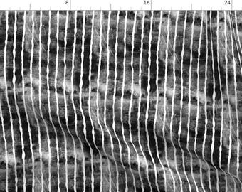 Stripes Fabric - Distressed Black Stripes (90) By Littlearrowdesign - Stripe Vertical Black White Cotton Fabric By The Yard With Spoonflower
