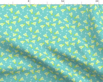 Margarita Time Fabric - Margarita by littlearrowdesign - Lime Aqua Mint Cocktails Drinks Vacation Fabric by the Yard by Spoonflower