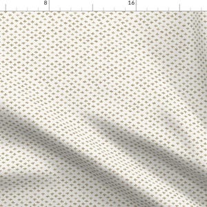 Watercolor Clover Fabric - Paul In Tan by danika_herrick -  Ditsy Leaves Small Scale Leaf Irish Boho Tiny Fabric by the Yard by Spoonflower