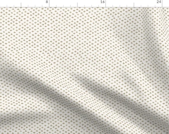 Watercolor Clover Fabric - Paul In Tan by danika_herrick -  Ditsy Leaves Small Scale Leaf Irish Boho Tiny Fabric by the Yard by Spoonflower