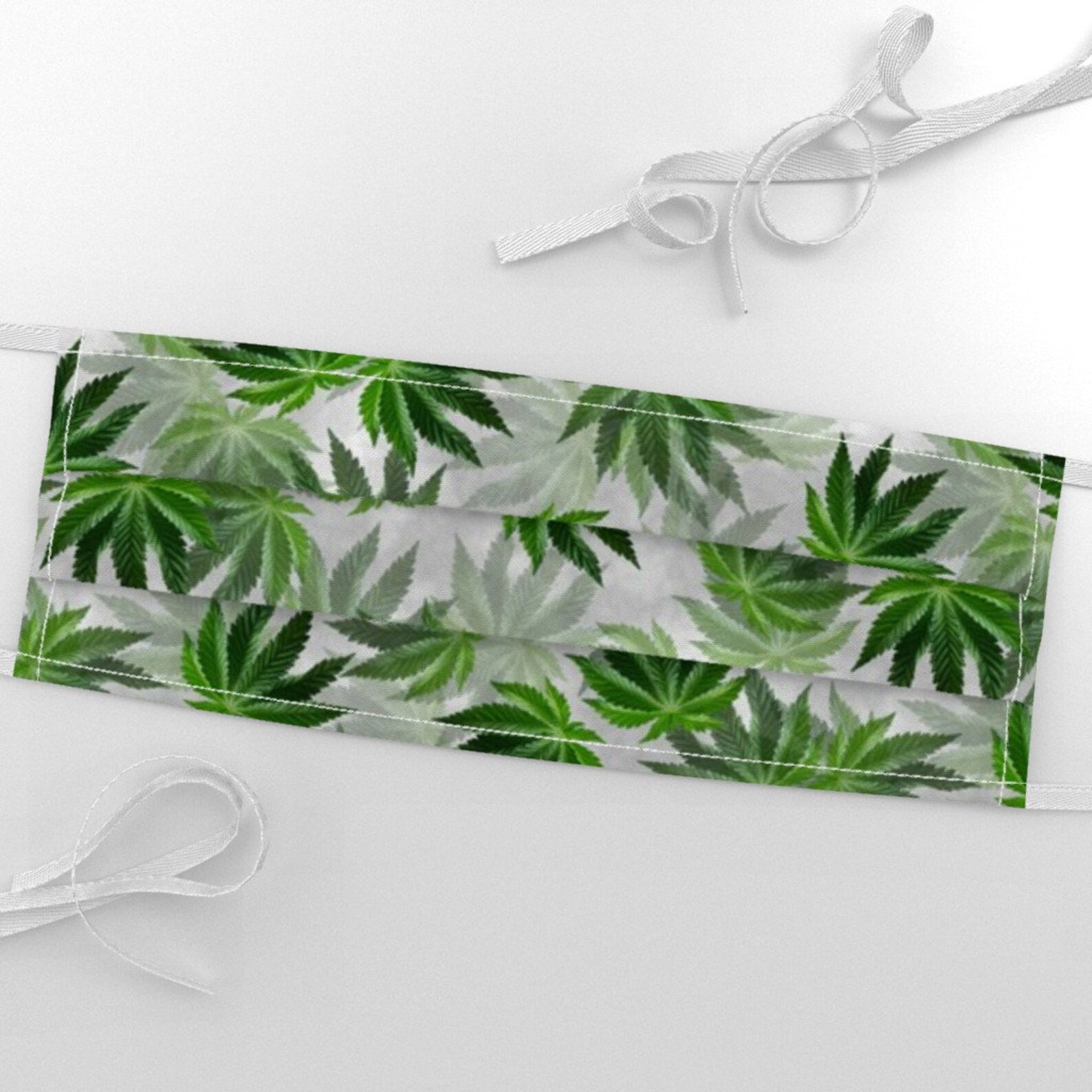 Marijuana Fabric Elegant Indica Leaves Light by Camomoto Etsy