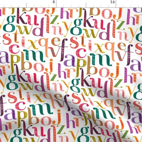 Rainbow Alphabet Fabric Alphabetical Rainbow by Dearchickie Etsy