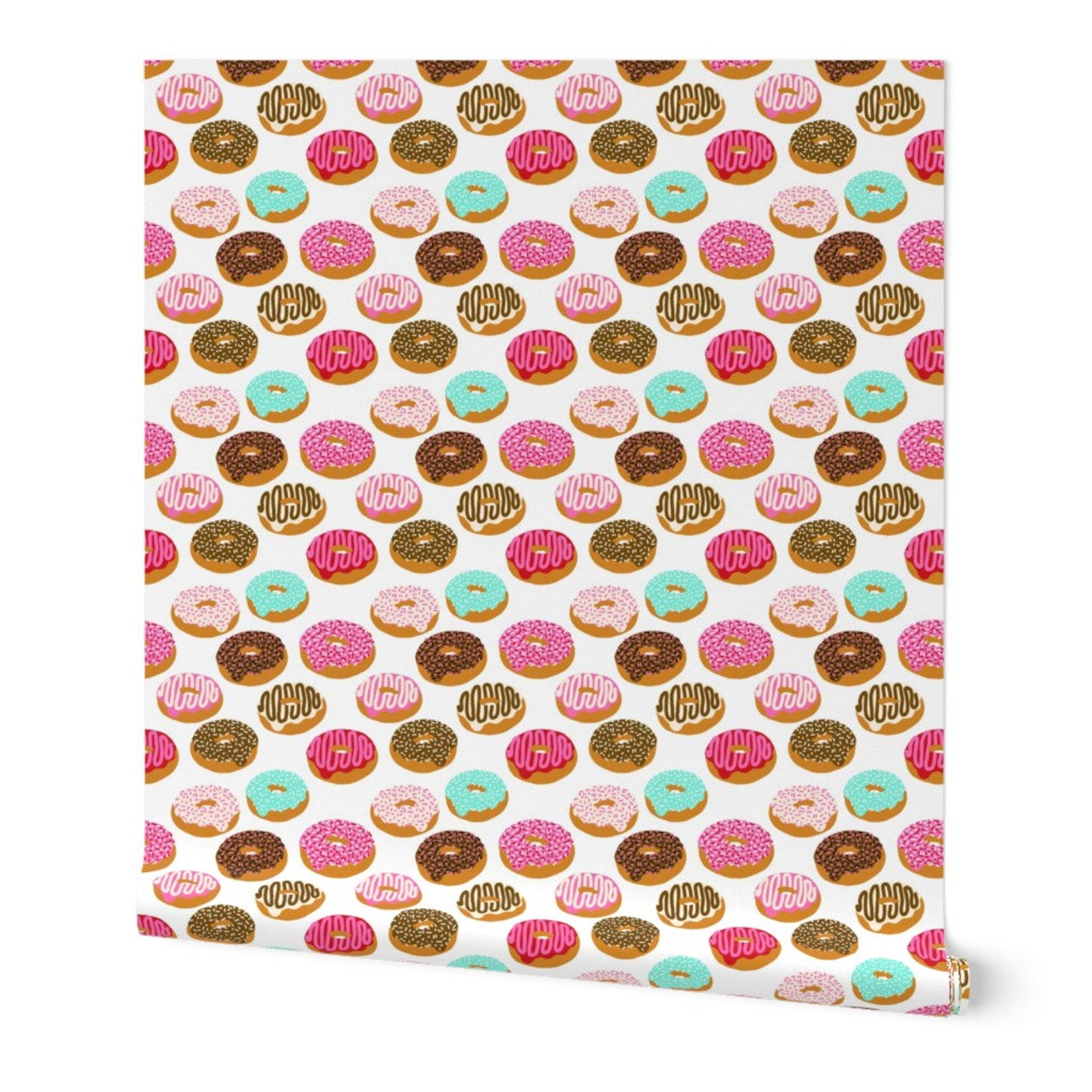 Donut Wallpaper Donuts Pink Chocolate Yummy Food by - Etsy