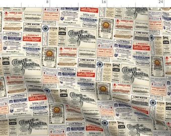 Vintage Pharmacy Fabric - Vintage Apothecary by nurseinsomniac - Retro Medicine Apothecary Labels Medical Fabric by the Yard by Spoonflower