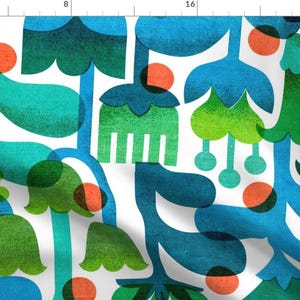 Floral Fabric - Petunia&#39;s Pendulous Plants by studio_amelie - Flowers Scandi Scandinavian Folk Folk Art  Fabric by the Yard by Spoonflower