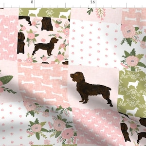 Boykin Spaniel Fabric - Boykin Spaniel Pet Quilt D Dog Cheater Quilt Wholecloth By Petfriendly - Cotton Fabric By The Yard With Spoonflower