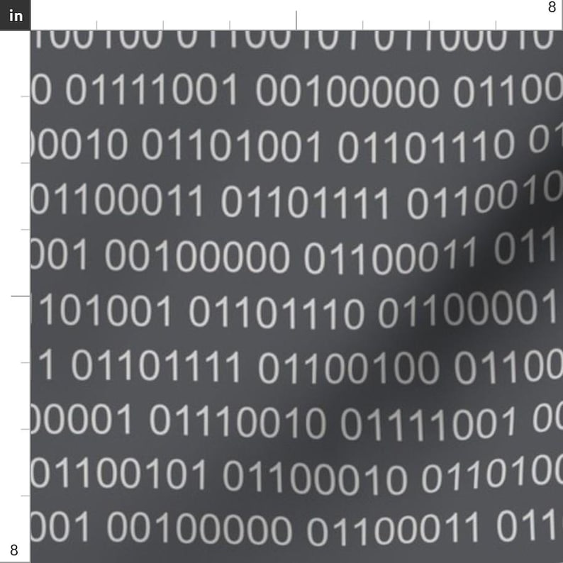 Binary Fabric - Binary Code Grey By Themadcraftduckie - Computer Science Coder Engineer Hacker Cotton Fabric By The Yard With Spoonflower 画像 3