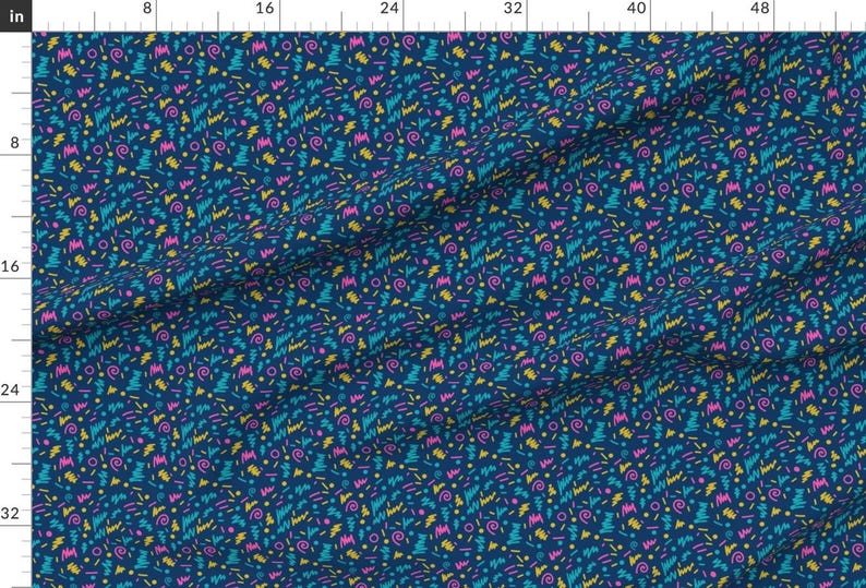 Spoonflower's 80s Shapes Rad Edgy Cool by Charlotte Winter - printed on a variety of cotton fabrics - by the yard imagen 2