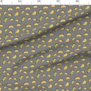 Novelty Fabric - Party Tacos by stormi_morgan - Food Tacos Cute Confetti Cheese Lettuce Tomato Taco Faces Fabric by the Yard by Spoonflower image 2