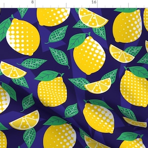 Pop Art Lemon Citrus Fabric - Lemon Pop Art Citrus Fruit Illustration By Bamokreativ - Pop Art Cotton Fabric By The Yard With Spoonflower