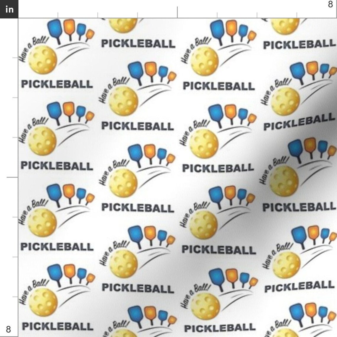 Pickleball Fabric Have A Ball With Pickleball by Fabrique Etsy
