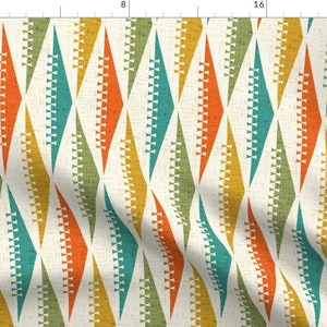 70s Diamonds Fabric - Modern Harlequin by studioxtine - Retro Argyle Vintage Triangles Minimalist Interior Fabric by the Yard by Spoonflower