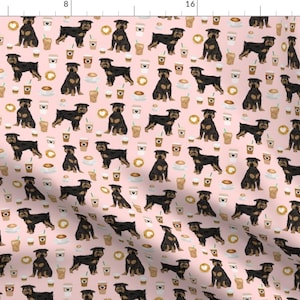 Brussels Griffon Fabric - Brussel Griffon Black Tan Coffee Pink By Petfriendly - Brussels Griffon Cotton Fabric By The Yard With Spoonflower