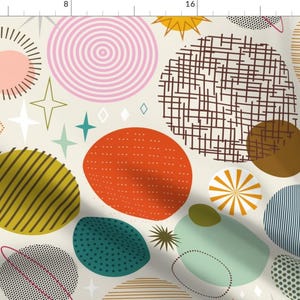 Mid Century Modern Fabric - Time Traveling Thru Space by katerhees - Atomic Age Retro Space Galaxy Sci Fi  Fabric by the Yard by Spoonflower