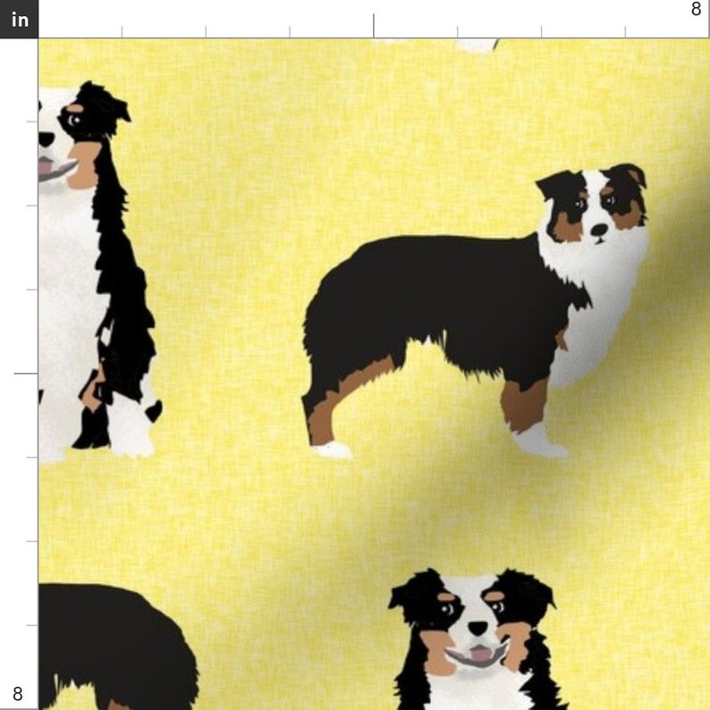 Aussie Terrier Fabric Australian Shepherd Dog Tricolored Etsy