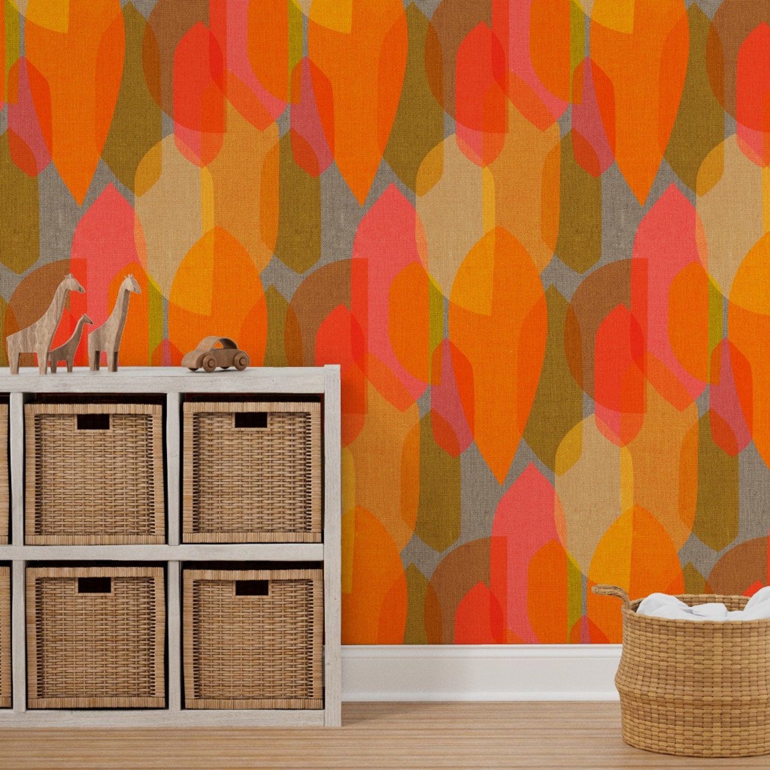 Mid Century Wallpaper Mid Century Colour Blocks by Etsy
