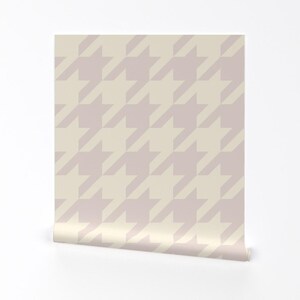 Carta da parati rimovibile rosa malva con sbucciatura e bastone - Sottile pied de poule - Decorazione murale - Houndstooth Check di peacoquettedesigns