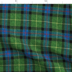 Blue and Green Plaid Fabric - Classic Tartan In Green By Willowlanetextiles - Traditional Plaid Cotton Fabric By The Yard With Spoonflower
