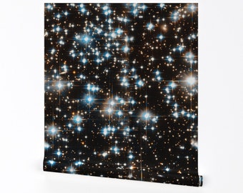 Galaxy Wallpaper - Stars Sparkle Star Field Dark By Stars And Stones - Custom Printed Removable Self Adhesive Wallpaper Roll by Spoonflower