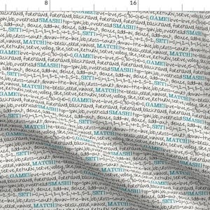 Tennis Words Fabric - Tennis Talk Set 2 By Mag-O - Tennis Sports and Games Cotton Fabric By The Yard With Spoonflower