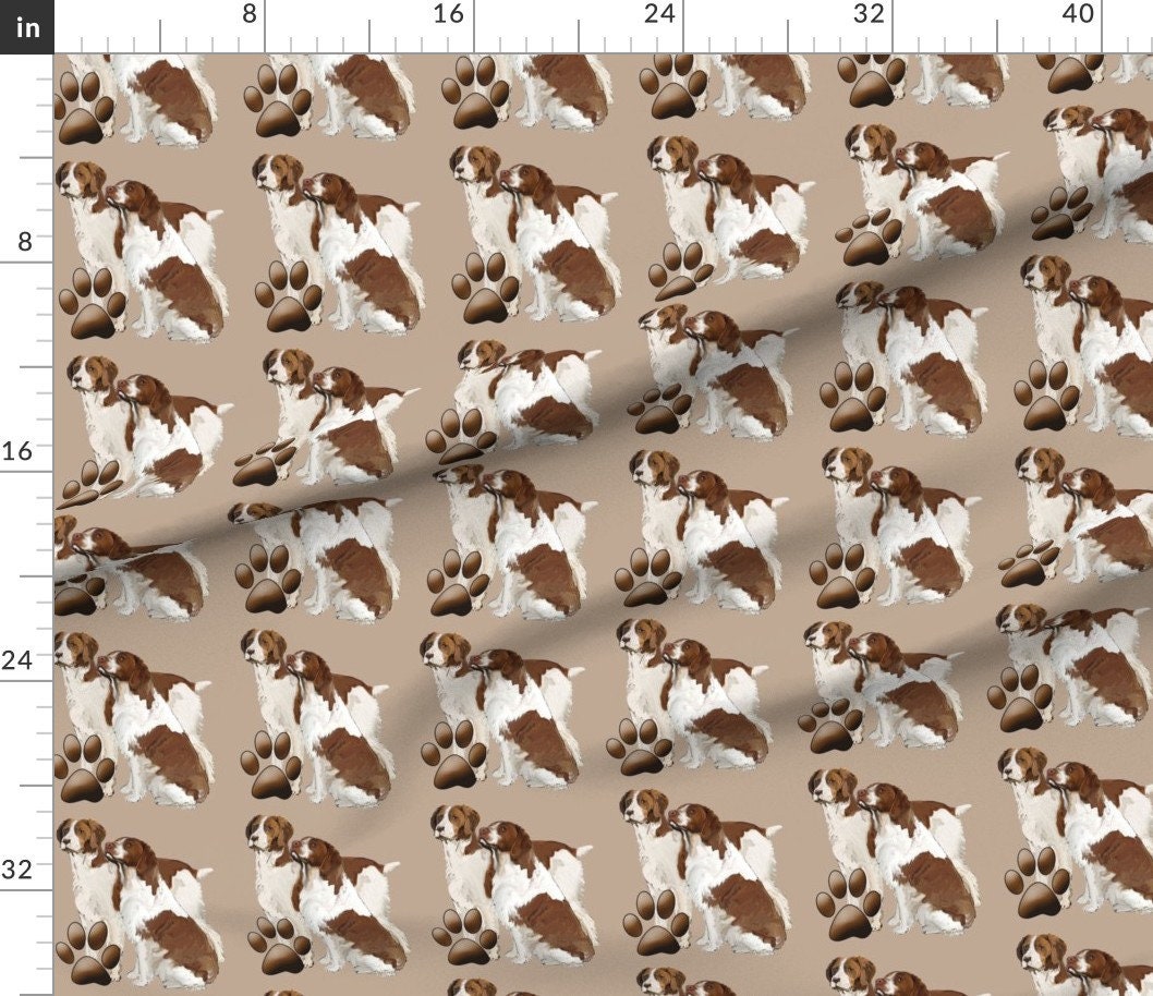Brittany Spaniels Fabric Brittany Spaniels Liver Color by Etsy